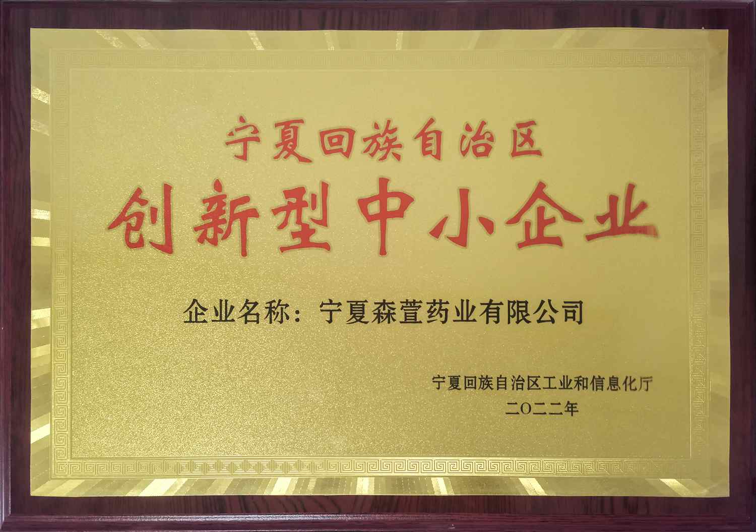 宁夏森萱药业有限公司 创新型中小企业